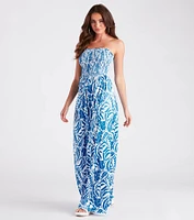 Dreamy Island Vibes Floral Strapless Jumpsuit