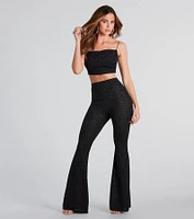 Dose Of Glitter High-Rise Flare Pants