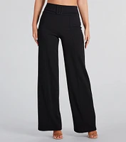 Perfect Look Belt-Detail Trouser Pants