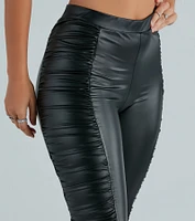Major Strut Ruched Faux Leather Leggings