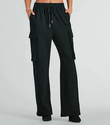 Elevated Cool Wide-Leg Cargo Sweatpants