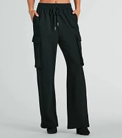 Elevated Cool Wide-Leg Cargo Sweatpants