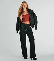 Elevated Cool Wide-Leg Cargo Sweatpants