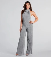 Spark Of Glamour Halter Backless Jumpsuit