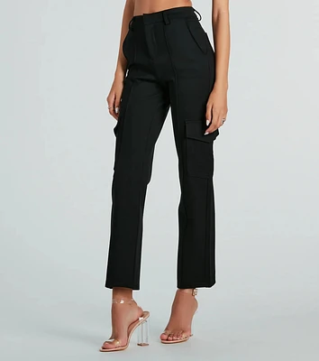 Looking Casual And Chic Ponte Knit Cargo Pants