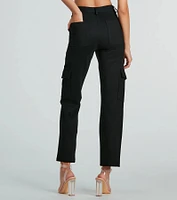 Looking Casual And Chic Ponte Knit Cargo Pants