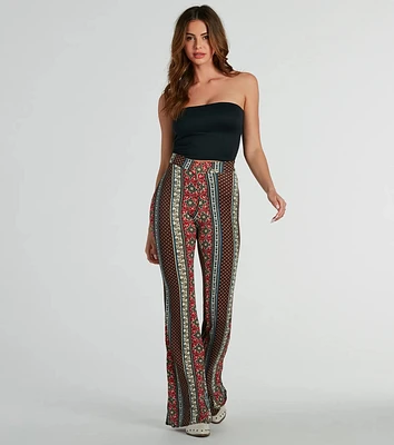 Desert Wanderer Wrap Waist Boho Flare Pants