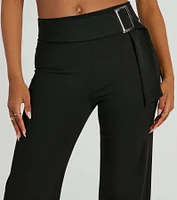 Walk The High Rise Belted Crepe Trouser Pants