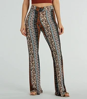 Summer Dream Paisley Knit Flare Pants