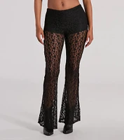 Sensational Trend High Rise Flare Lace Pants