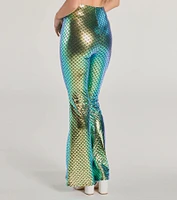 Mystical Mermaid Foiled Flare Pants