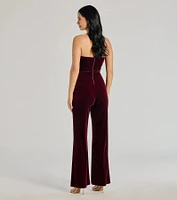 The Glam Factor Sleeveless Velvet Jumpsuit