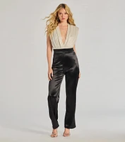 Radiant Era Glitter Lurex And Satin Jumpsuit