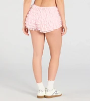 Chic Fairytale Tiered Lace Hot Shorts