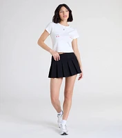 School's Out High-Rise Pleated Ponte Skort