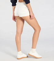 Flirty Vibes Ruffled Knit Hot Shorts