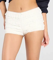 Flirty Vibes Ruffled Knit Hot Shorts