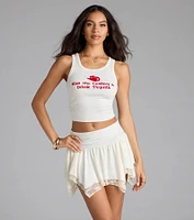 All Love High-Rise Lace Trim Skort