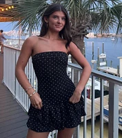 Classic Cutie Polka Dot Ruffled Knit Romper