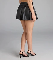 Made To Standout Faux Leather A-Line Skort