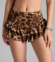 Maybe Tonight Leopard Ruffle Shorts
