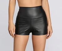 High Waist Leather Shorts