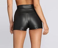 High Waist Leather Shorts