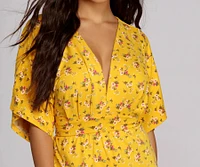 Mini Bouquet Kimono Sleeve Romper