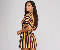 Seeing Stripes Kimono Sleeve Romper