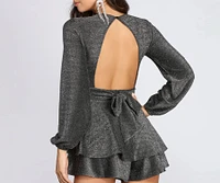 Glitter Knit Skater Romper