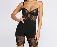 Lace Contrast Lingerie Romper