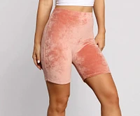 Crushing On You Velvet Biker Shorts