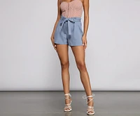 Poised Paper Bag Ponte Shorts