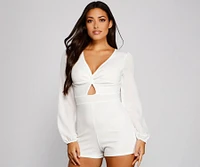 Downtown Chic Twist Front Romper
