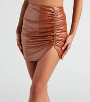 Love Like This PU Ruched Skort
