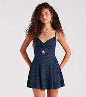 Twisted Style Glitter Skater Romper