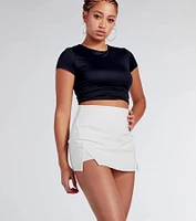 Cute Attitude Ponte Slit Mini Skort