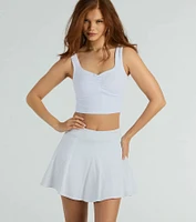 Flirty Attitude Pleated Knit Skater Skort