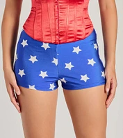 Lady Justice Star Print Hot Shorts