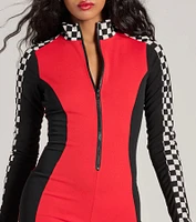 Turbo Circuit Racer Checkered Romper