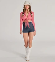 Rodeo Cowgirl Gingham Tie-Front Romper