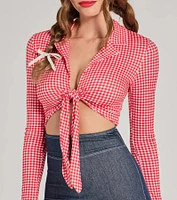Rodeo Cowgirl Gingham Tie-Front Romper