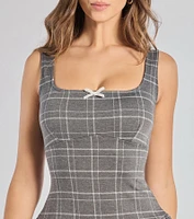 Perfect Plaid Drop Waist A-Line Romper