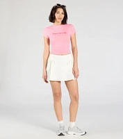 Charmed Look Bow Detail Pleated Knit Skort