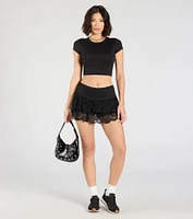 Flirty Feels Ruffled Lace Mini Skort