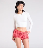 Chic Statement Gingham Ruffle Hot Shorts