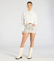Cutie Cadet Cargo Denim Mini Skirt