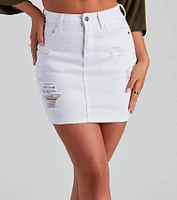 Ally High Rise Denim Mini Skirt by Windsor