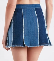 Cute Trendsetter Patchwork Denim Mini Skirt