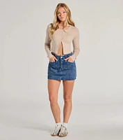 Casual Vibes High Waist Denim Mini Skirt